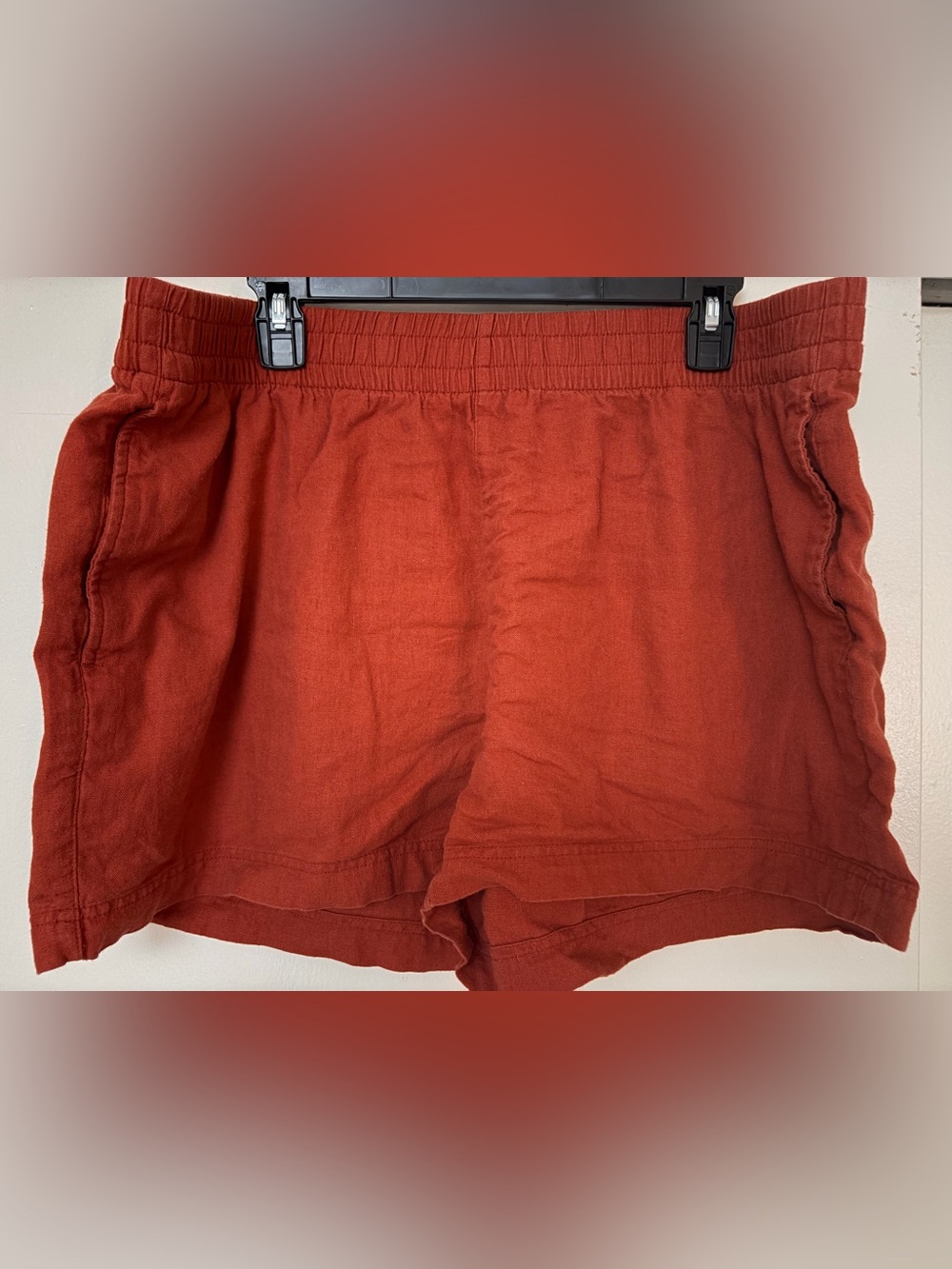 Old Navy Women's Rust-Red Linen Pull-On Shorts